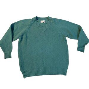 Vintage Pringle Of Scotland Green Wool Sweater Size M